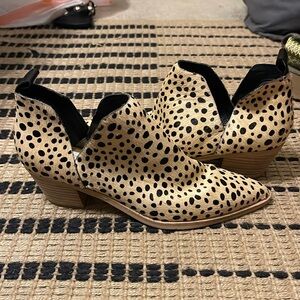 Dolce Vita Sonni Leopard Calf Hair Ankle Booties